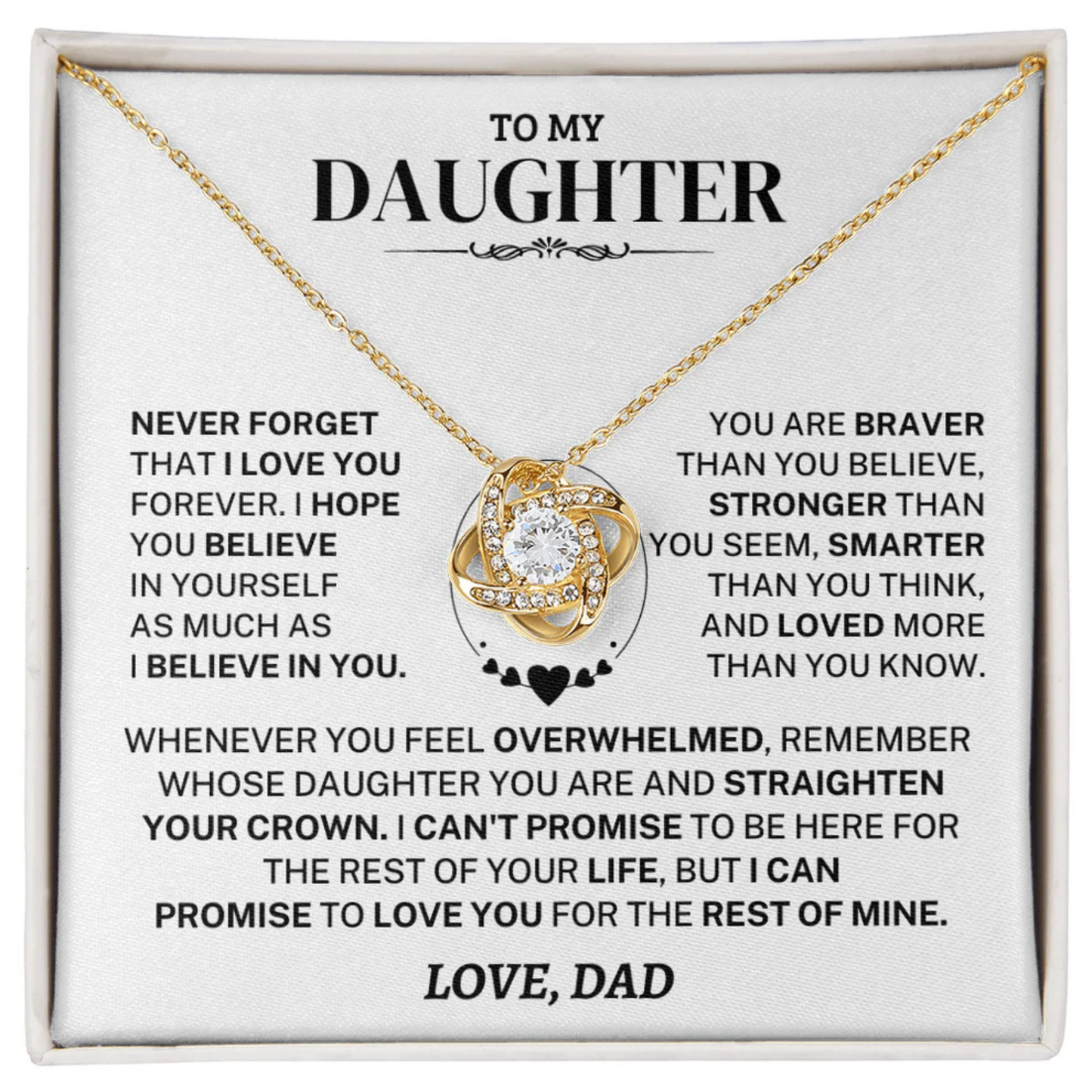 GIFT TO MY DAUGHTER FROM DAD - Premium Love Knot Necklace