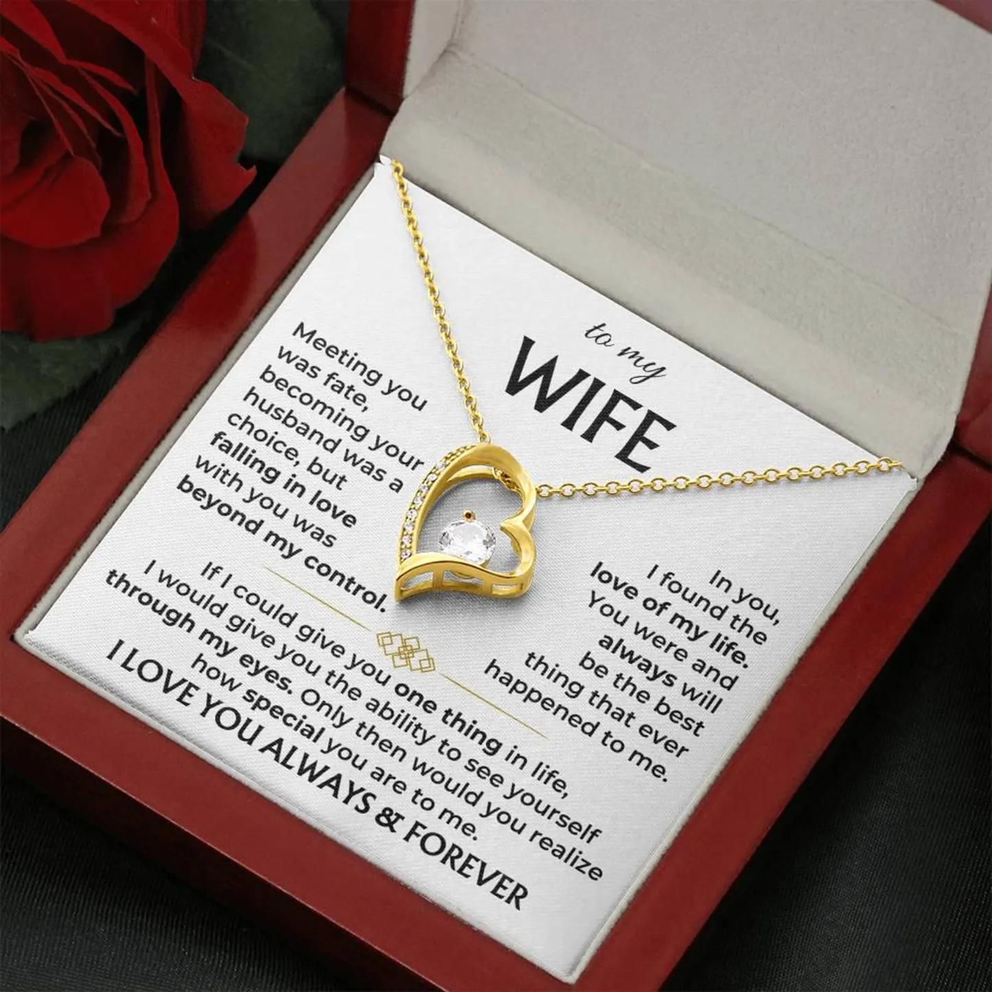 TO MY WIFE - GIFT FROM HUSBAND Forever Love Necklace
