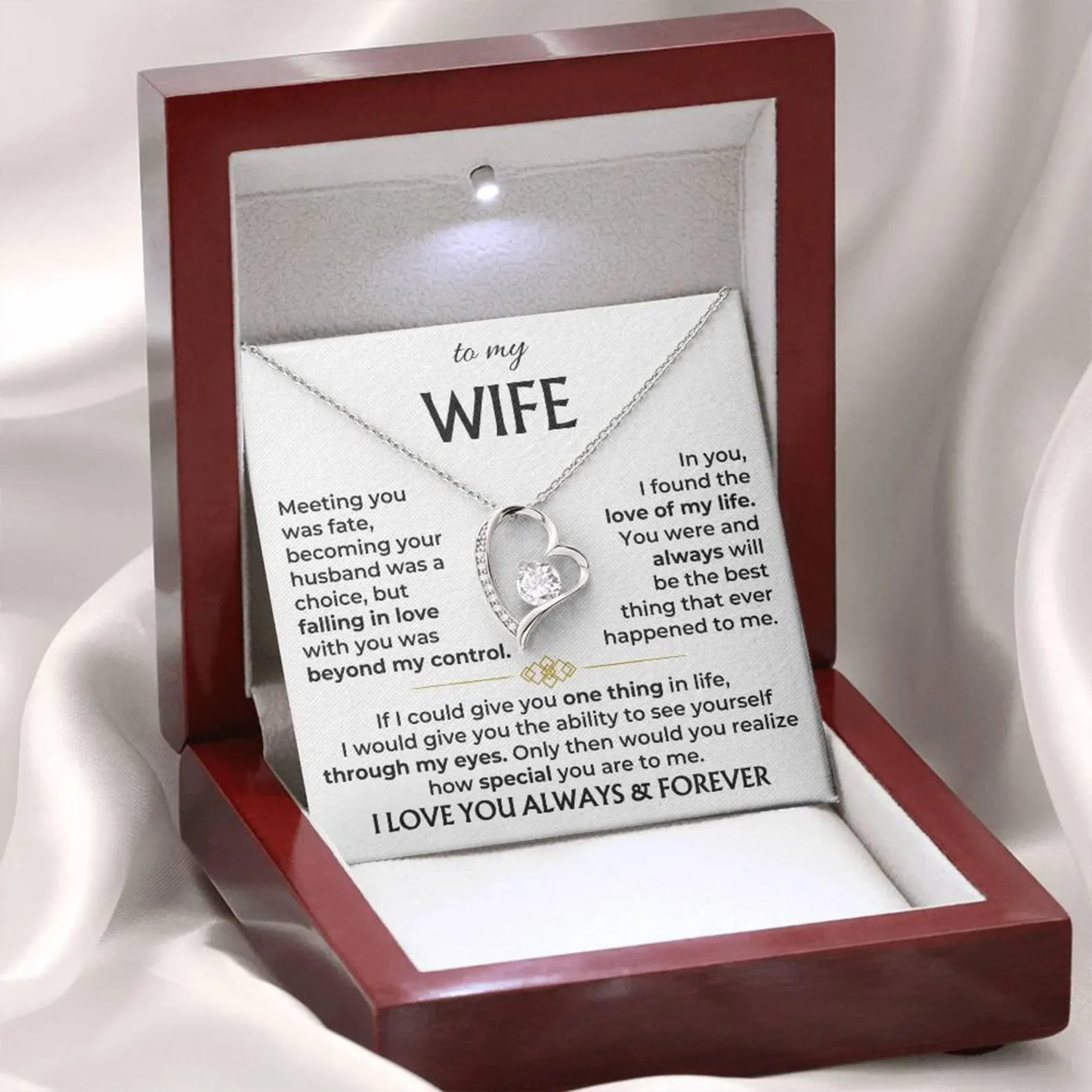 TO MY WIFE - GIFT FROM HUSBAND Forever Love Necklace