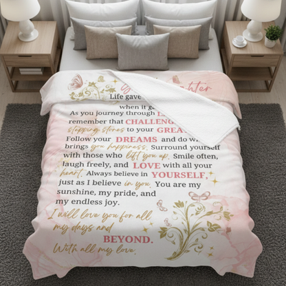 To My Granddaughter Blanket- A Warm Hug from Grandma