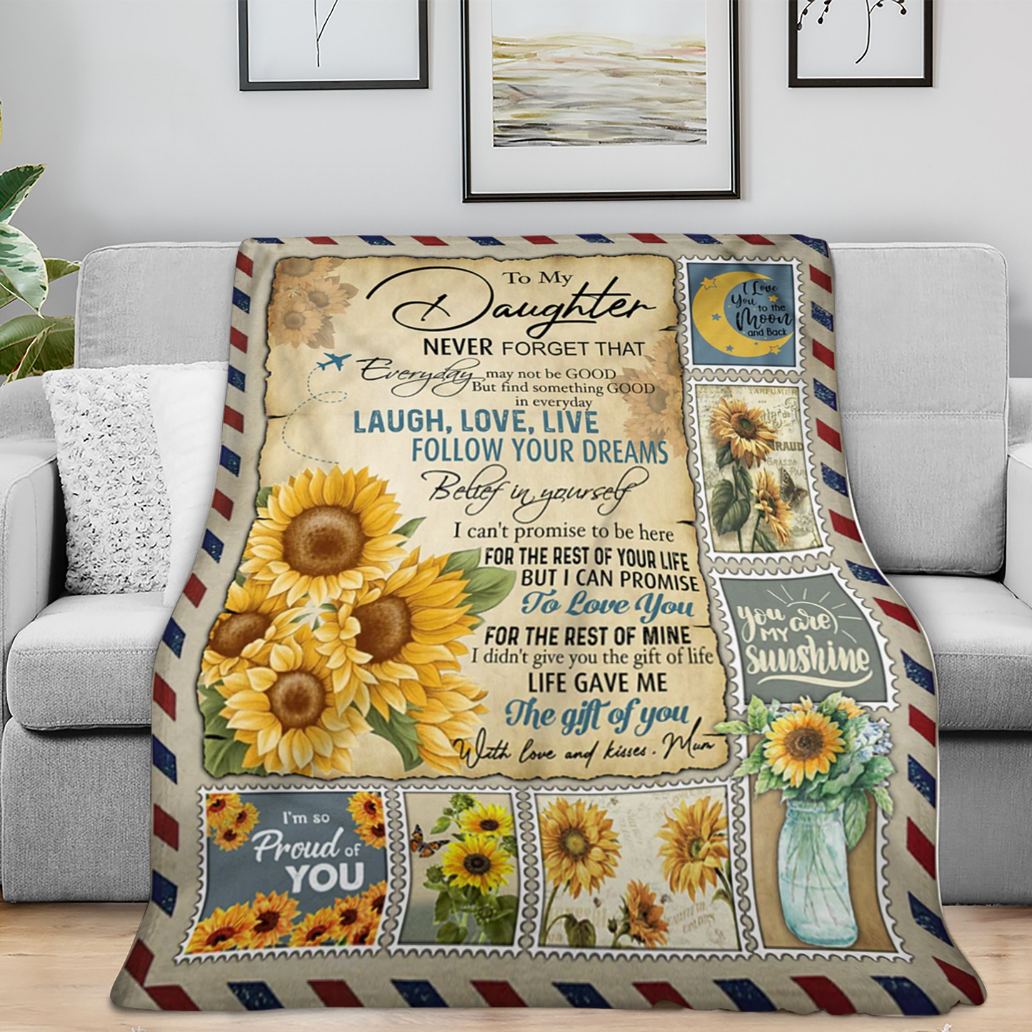 To My Dear Daughter Blanket – Always With You, From Mom