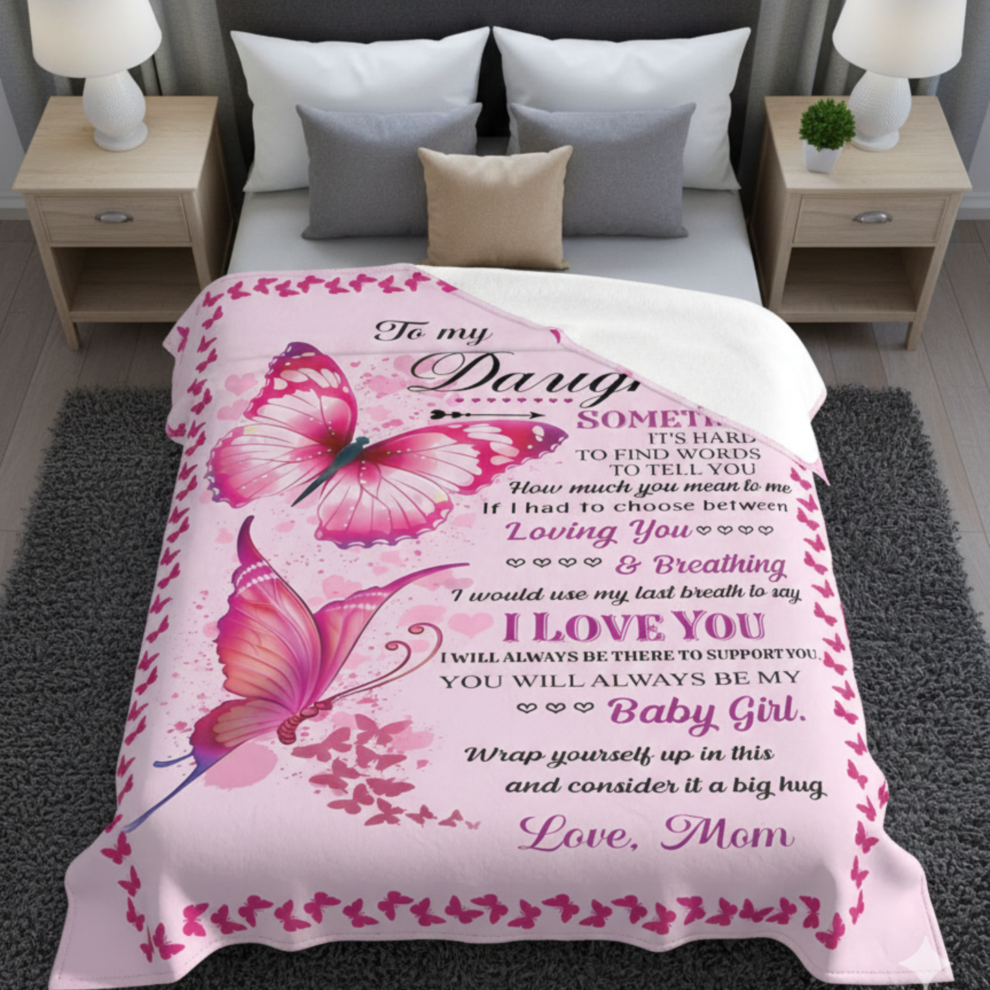 To My Dear Daughter Blanket – Love And Warmth From Mom