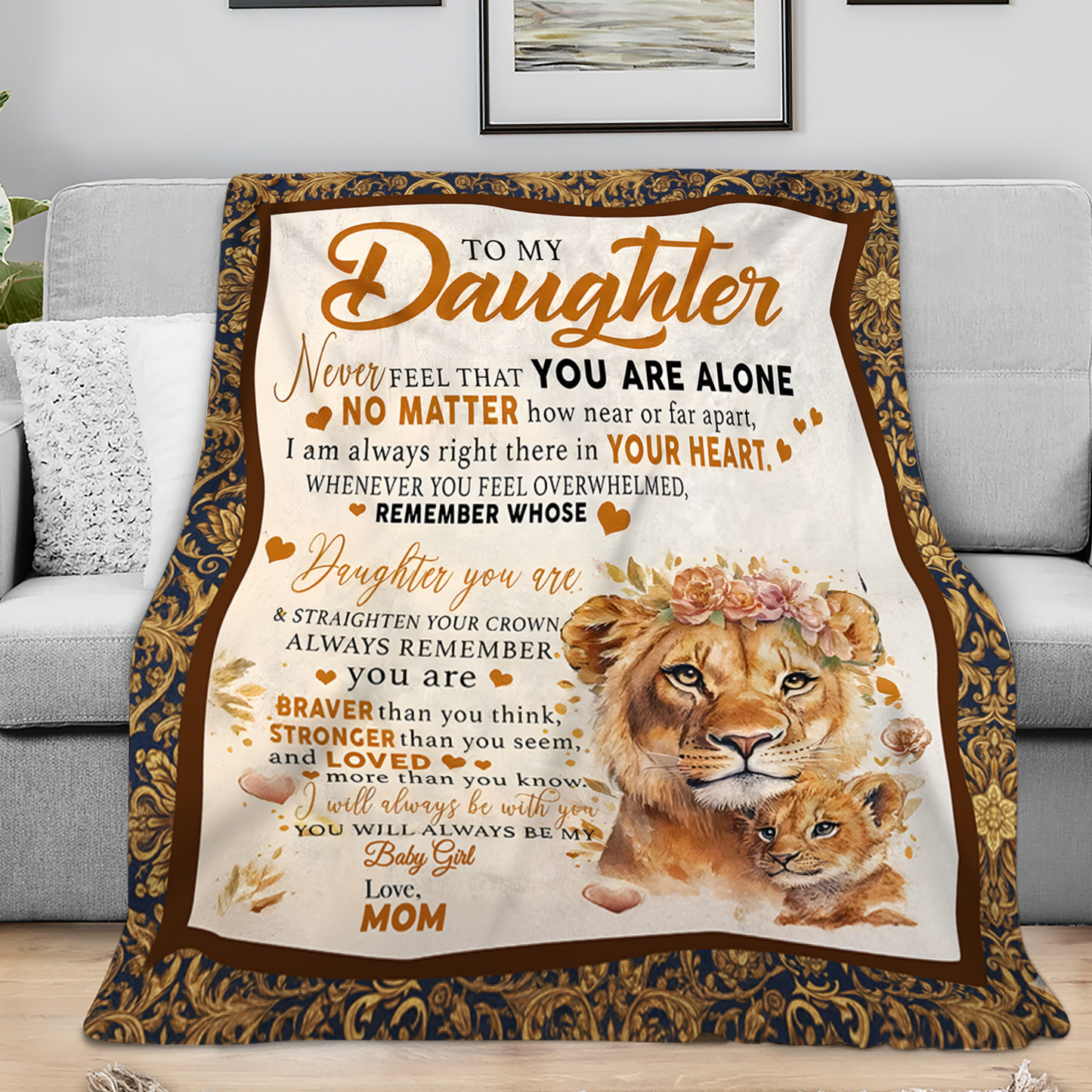 To My Cherished Daughter Blanket – A Comforting Gift of Love from Mom