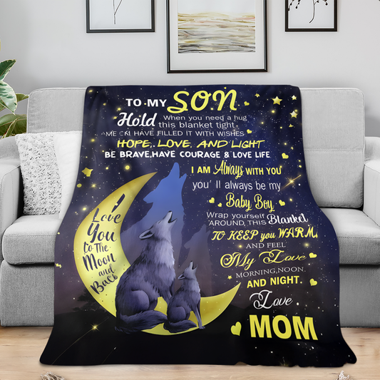 To My Son Blanket – A Cozy Hug Filled with Love from Mom (SKUB12-130)