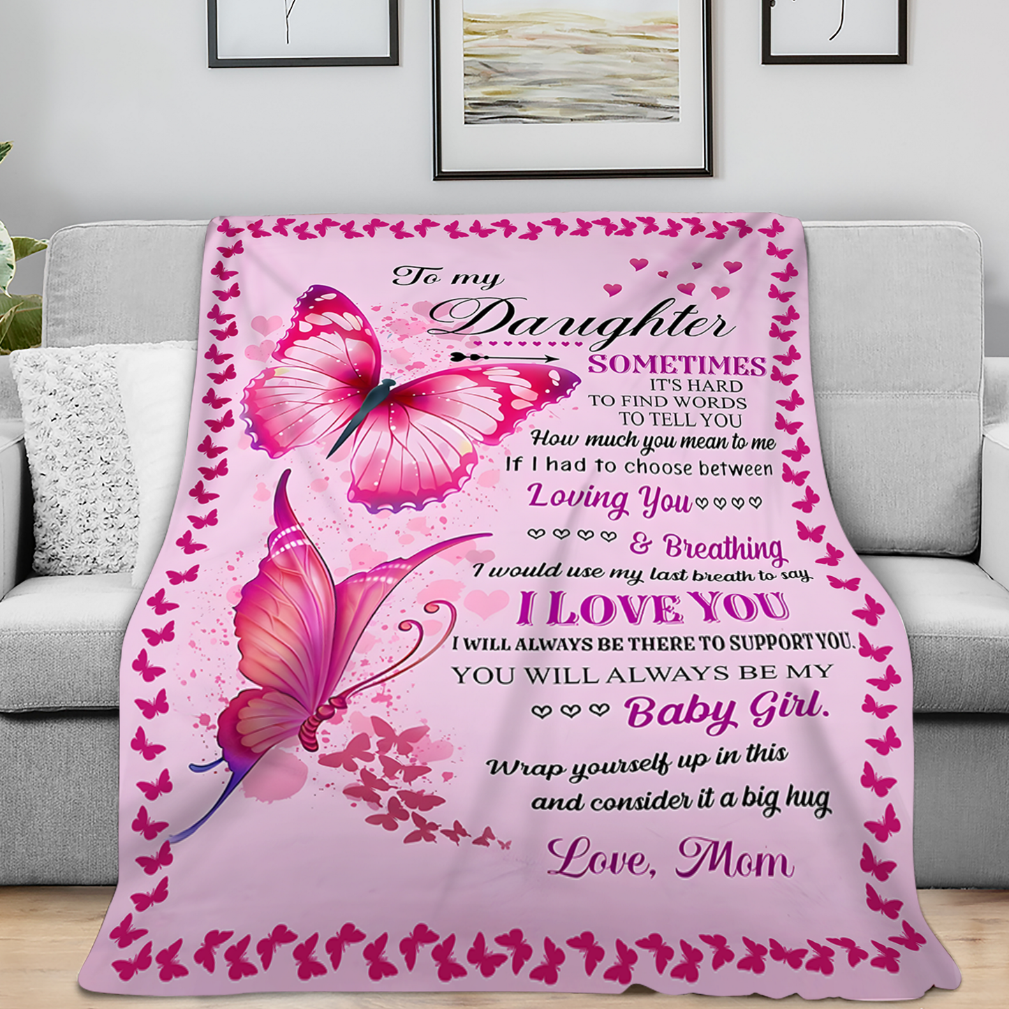 To My Dear Daughter Blanket – Love And Warmth From Mom
