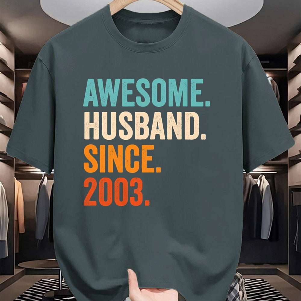 Best Wife Shirt, Wife and Husband Unisex T-Shirt/Hoodie/Sweatshirt HLT00 - Awesome Husband Since 2003 21st wedding anniversary 21 years T-Shirt