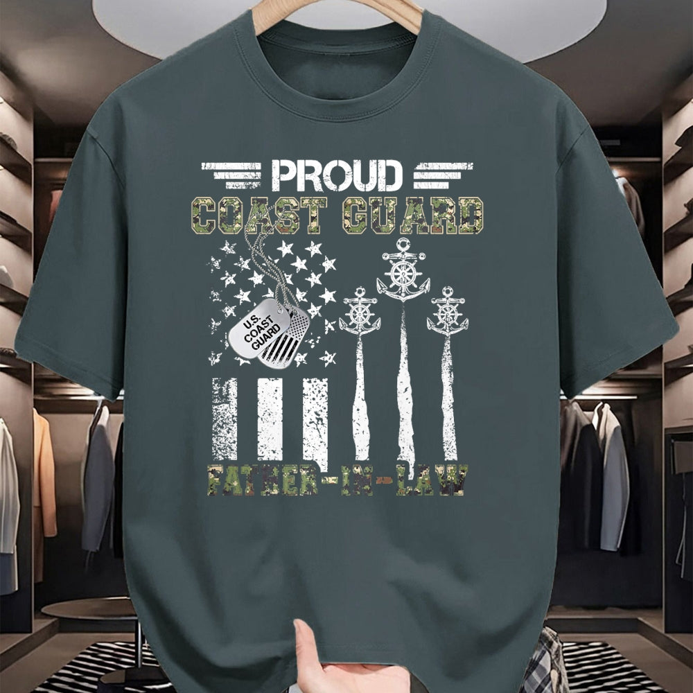 Gift for Dad Shirt, Funny Dad Unisex T-Shirt/Hoodie/Sweatshirt HLT00 – Proud Coast Guard Father-In-Law US Coast Guard Graduation T-Shirt
