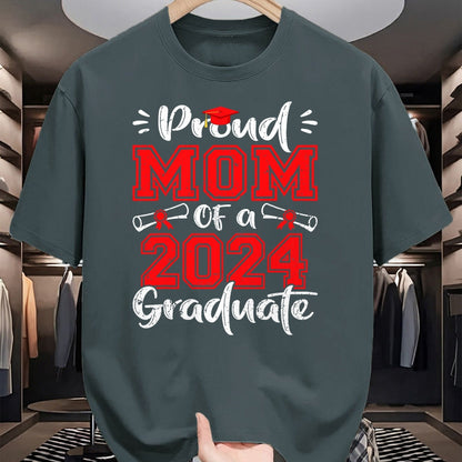 Gift for Mom Shirt, Funny Mom Unisex T-Shirt/Hoodie/Sweatshirt HLT00 - Mom Senior 2024 Proud Mom Of A Class Of 2024 Graduate T-Shirt