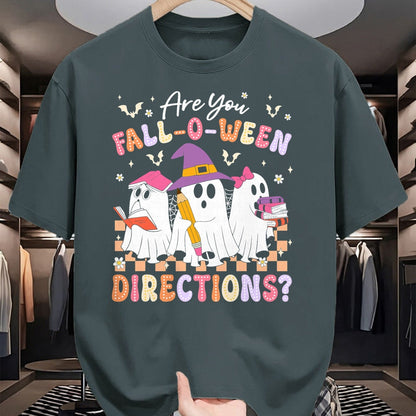 Best Teacher Shirt, Funny Teacher UnisexT-Shirt/Hoodie/Sweatshirt HLT00 - are You Fall O Ween Directions Funny Teacher Halloween Ghost T-Shirt