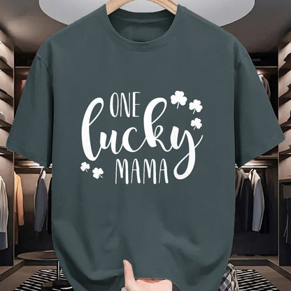 Gift for Mom Shirt, Funny Mom Unisex T-Shirt/Hoodie/Sweatshirt HLT00 - One Lucky Mama St Patricks Day Irish Mom Shamrock Momma T-Shirt