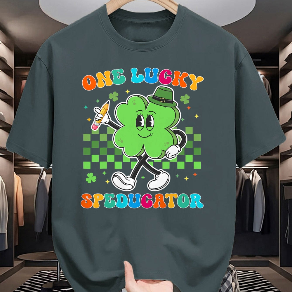 Patrick Day Shirts for Family, Funny Patrick Day shirts, st patrick's day Unisex T-Shirt/Hoodie/Sweatshirt HLT00 - Vintage One Lucky Speducator St Patrick Day School T-Shirt