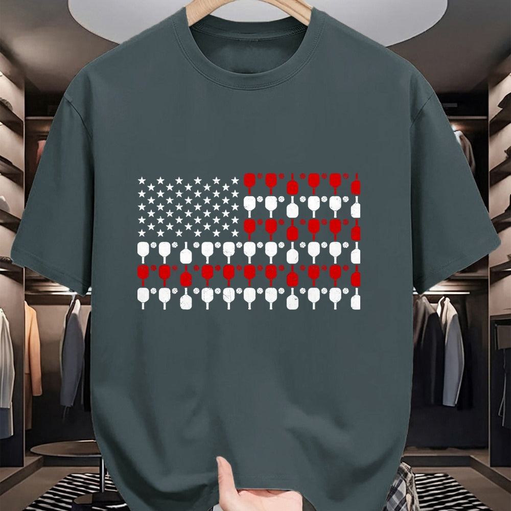 Funny Pickleball Shirt, Pickleball Lover Unisex T-Shirt/Hoodie/Sweatshirt HLT00 - Vintage USA Flag Pickleball Lovers Paddles Pickleball Player T-Shirt, Men, Black, 3X-Large