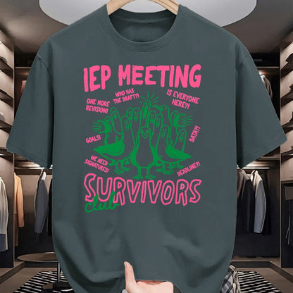 Best Teacher Shirt, Funny Teacher UnisexT-Shirt/Hoodie/Sweatshirt HLT00 - IEP Meeting Survivors Club Funny Special Education Teacher T-Shirt