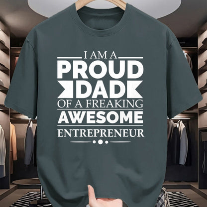 Gift for Dad Shirt, Funny Dad Unisex T-Shirt/Hoodie/Sweatshirt HLT00 – Proud Dad of an Awesome Entrepreneur Father_s Day Gift T-Shirt