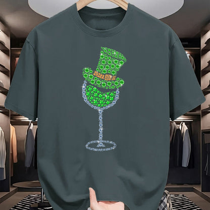 Patrick Day Shirts for Family, Funny Patrick Day shirts, st patrick's day Unisex T-Shirt/Hoodie/Sweatshirt HLT00 - Wine Glasses Clover Leprechaun Irish Shamrock St Patrick Day T-Shirt