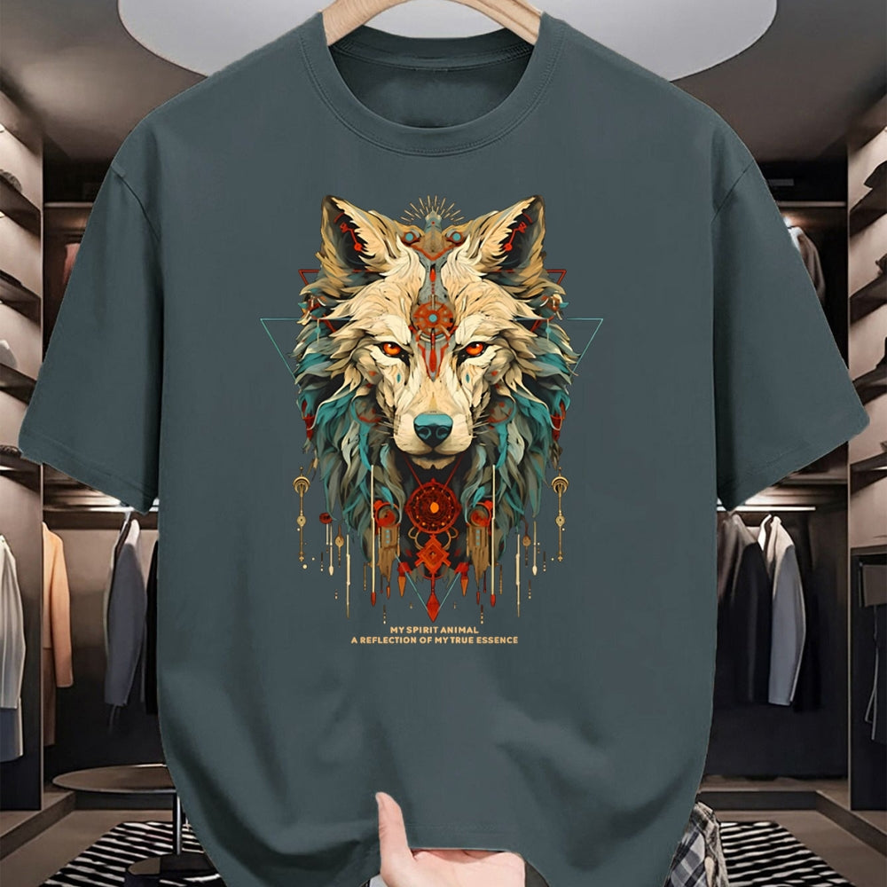 Native American T-Shirts, Vintage Native American Unisex T-Shirt/Hoodie/Sweatshirt HLT00 - Wolf Spirit Animal Sacred Shaman Native American Clan (1)