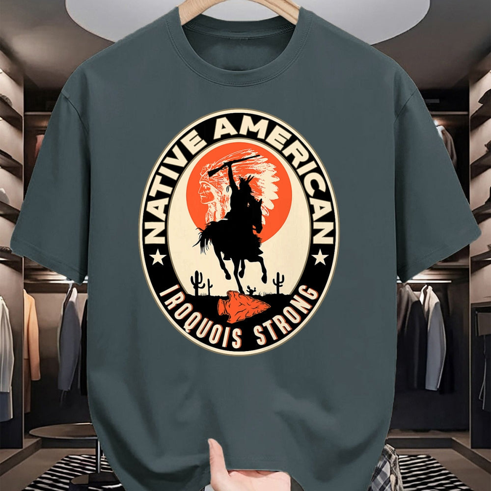 Native American T-Shirts, Vintage Native American Unisex T-Shirt/Hoodie/Sweatshirt HLT00 - Iroquois Tribe Native American Indian Strong Warrior Retro L
