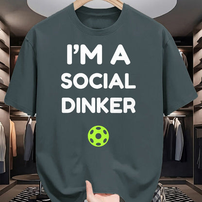 Funny Pickleball Shirt, Pickleball Lover Unisex T-Shirt/Hoodie/Sweatshirt HLT00 - I'm A Social Dinker Pickleball Ball Graphic T-Shirt