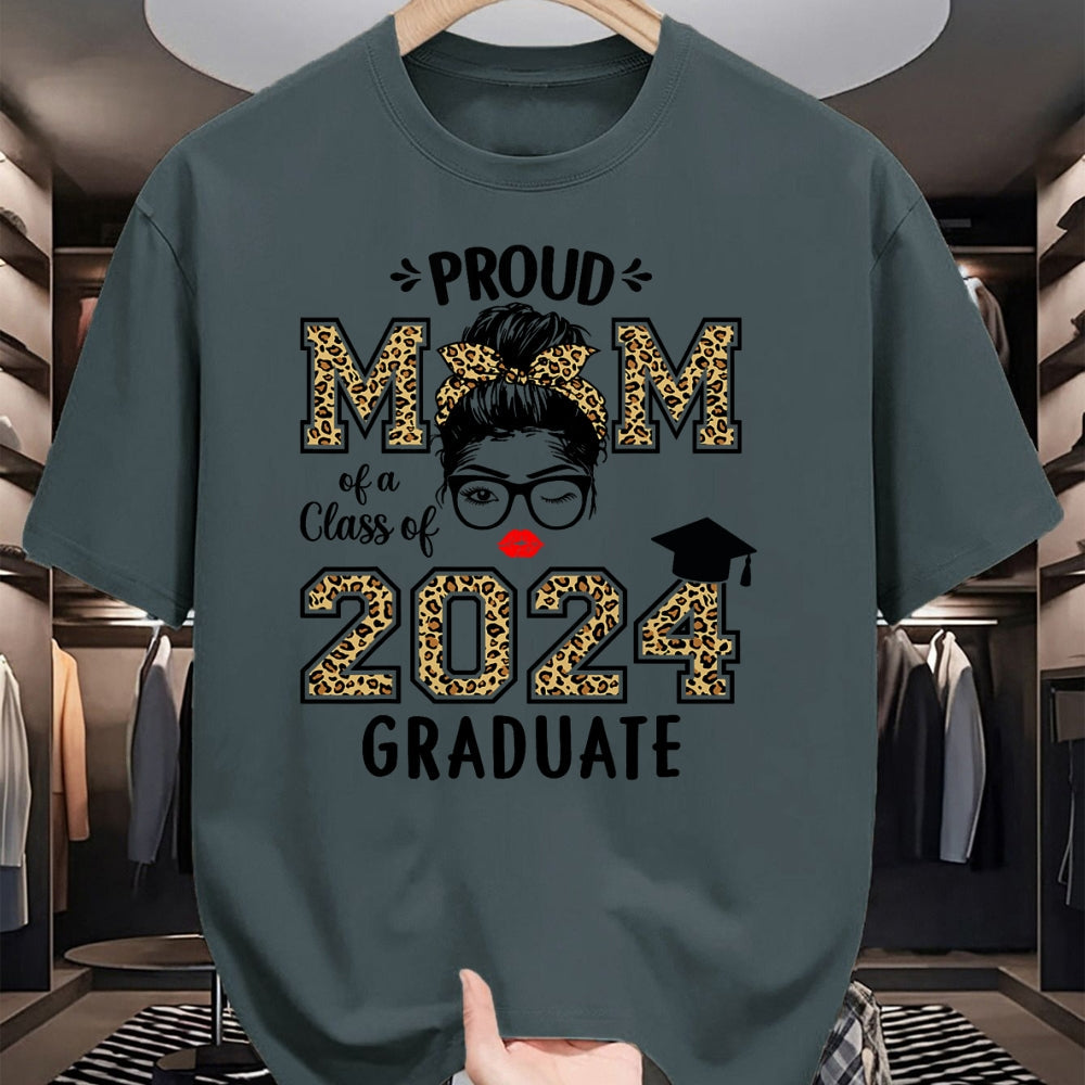 Gift for Mom Shirt, Funny Mom Unisex T-Shirt/Hoodie/Sweatshirt HLT00 - Mom Senior 2024 Proud Mom Of A Class Of 2024 Graduate T-Shirt