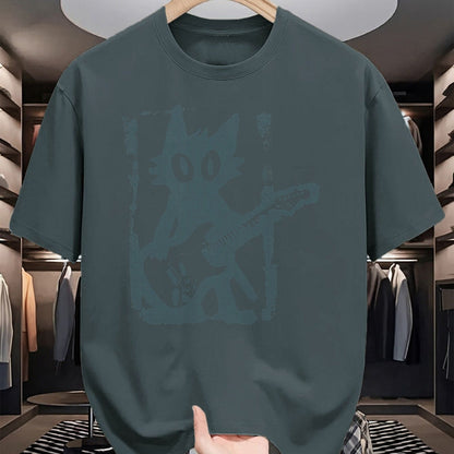 Guitar Lover Shirt, Funny Guitar UnisexT-Shirt/Hoodie/Sweatshirt HLT00 - Cat Playing Guitar Rock Star Rock and Roll Men Women Kids T-Shirt (1)