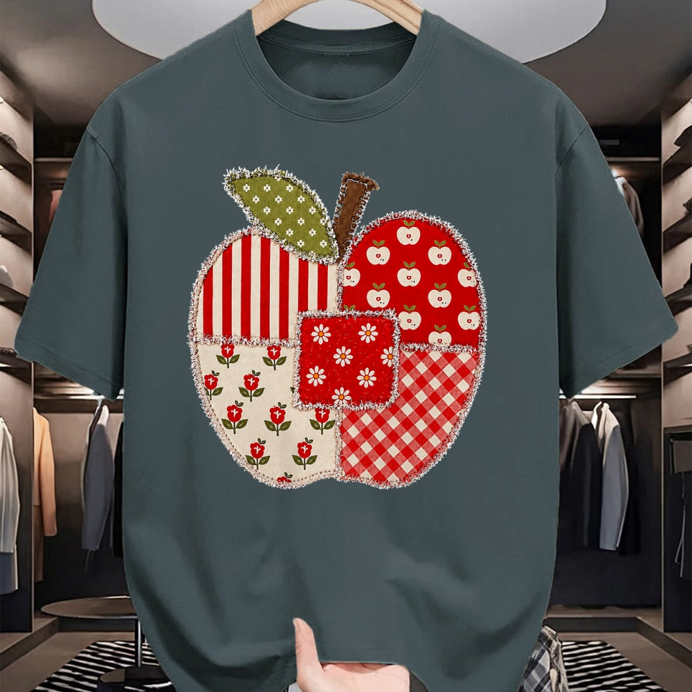 Best Teacher Shirt, Funny Teacher UnisexT-Shirt/Hoodie/Sweatshirt HLT00 - Cute Patchwork Preppy Apples Back to School Teacher Student T-Shirt