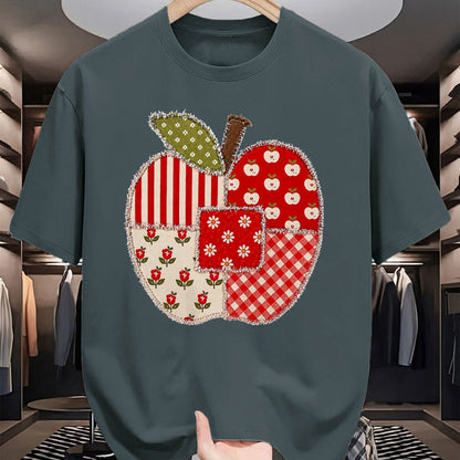 Best Teacher Shirt, Funny Teacher UnisexT-Shirt/Hoodie/Sweatshirt HLT00 - Cute Patchwork Preppy Apples Back to School Teacher Student T-Shirt