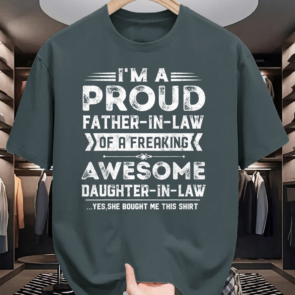 Gift for Dad Shirt, Funny Dad Unisex T-Shirt/Hoodie/Sweatshirt HLT00 – I_m A Proud Father In Law Of A Freaking Awesome Daughter T-Shirt