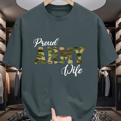 Best Wife Shirt, Wife and Husband Unisex T-Shirt/Hoodie/Sweatshirt HLT00 - Gift for wife T shirt, lucky wife   Proud Army Wife For Military Wife Of A Brave US Soldier T-Shirt