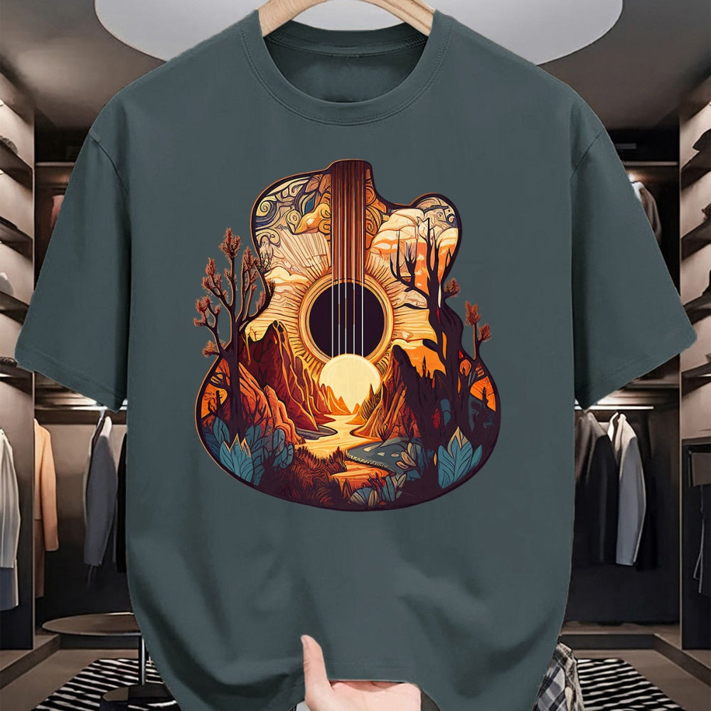 Guitar Lover Shirt, Funny Guitar UnisexT-Shirt/Hoodie/Sweatshirt HLT00 - Guitar Landscape Music Lover- Acoustic Guitar Player Graphic T-Shirt