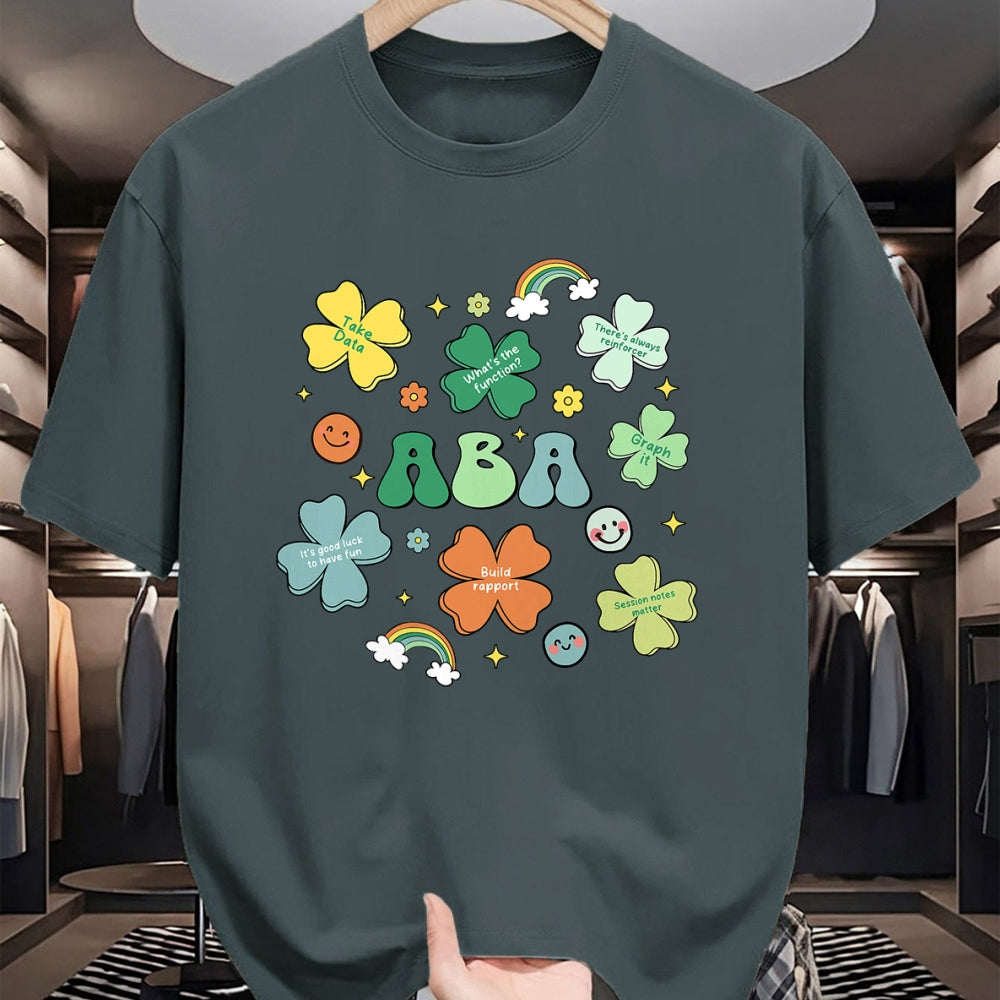 Patrick Day Shirts for Family, Funny Patrick Day shirts, st patrick's day Unisex T-Shirt/Hoodie/Sweatshirt HLT00 - ABA Therapist St Patrick Day Rainbow Lucky Behavior Shamrock T-Shirt