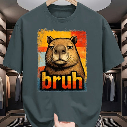Cute Capybara Shirt, Funny Capybara Unisex T-Shirt/Hoodie/Sweatshirt HLT00 - Funny Graphic Meme Capybara Bruh for Boys Girls Men Women T-Shirt