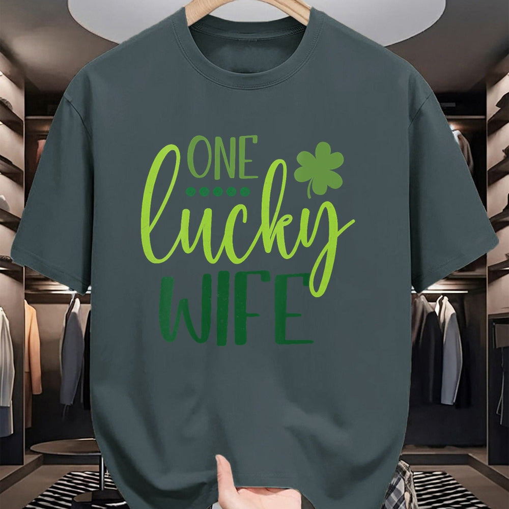 Best Wife Shirt, Wife and Husband Unisex T-Shirt/Hoodie/Sweatshirt HLT00 - Gift for wife T shirt, lucky wife   Womens One Lucky Wife Irish Shamrock Happy St Patricks Day Women (1)