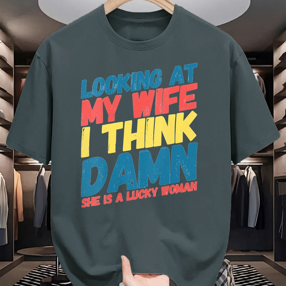 Best Wife Shirt, Wife and Husband Unisex T-Shirt/Hoodie/Sweatshirt HLT00 - Gift for wife T shirt, lucky wife   Womens My Lucky Wife Best Crazy Husband Funny Married Couple V-N