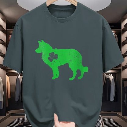 Patrick Day Shirts for Family, Funny Patrick Day shirts, st patrick's day Unisex T-Shirt/Hoodie/Sweatshirt HLT00 - Womens border collie Irish Clover St Patrick Day Leprechaun Dog V-Neck T-Shirt
