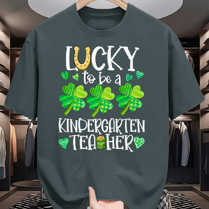 Patrick Day Shirts for Family, Funny Patrick Day shirts, st patrick's day Unisex T-Shirt/Hoodie/Sweatshirt HLT00 - Lucky To Be A Kindergarten Teacher, St Patrick Day Teachers Long Sleeve T-Shirt