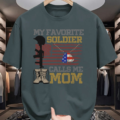Gift for Mom Shirt, Funny Mom Unisex T-Shirt/Hoodie/Sweatshirt HLT00 - My Favorite Soldier Calls Me Mom Proud Army Mom T-Shirt