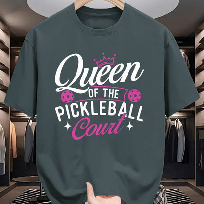 Funny Pickleball Shirt, Pickleball Lover Unisex T-Shirt/Hoodie/Sweatshirt HLT00 - Queen Of The Pickleball Court - Pickleballers Sports Lover T-Shirt