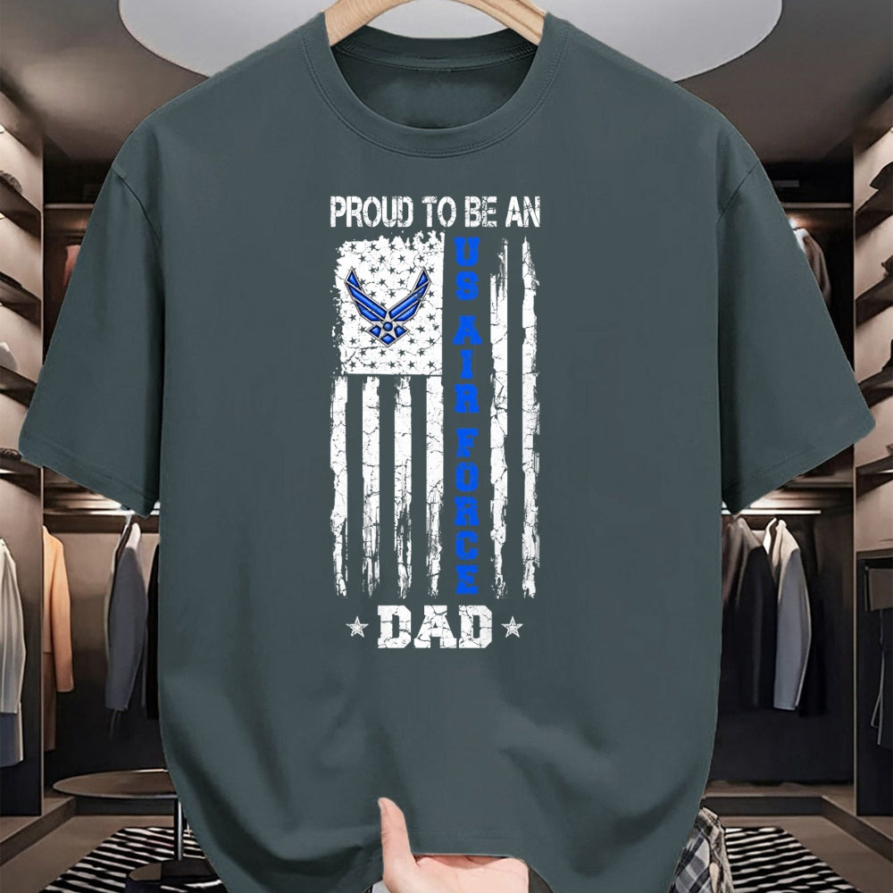 Gift for Dad Shirt, Funny Dad Unisex T-Shirt/Hoodie/Sweatshirt HLT00 – Vintage USA Flag Proud To Be An US Air Force Dad T-Shirt