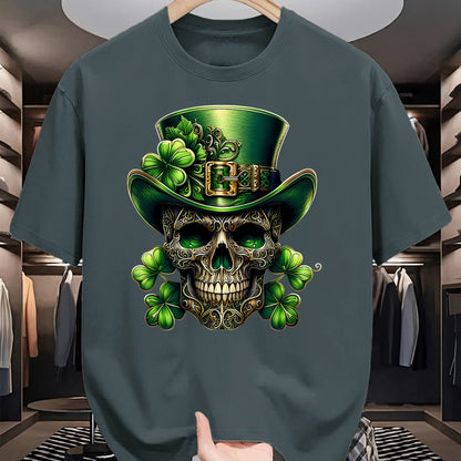 Patrick Day Shirts for Family, Funny Patrick Day shirts, st patrick's day Unisex T-Shirt/Hoodie/Sweatshirt HLT00 - Sugar Skull St Patrick Day of the Dead Lucky Shamrock T-Shirt
