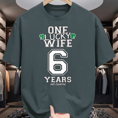 Best Wife Shirt, Wife and Husband Unisex T-Shirt/Hoodie/Sweatshirt HLT00 - Gift for wife T shirt, lucky wife   Womens 6 Years Lucky Wife Funny St Patrick's Day Anniversary Her