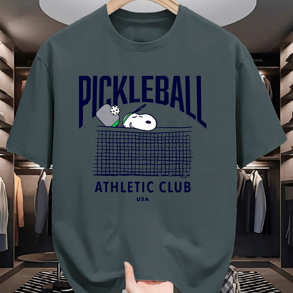 Funny Pickleball Shirt, Pickleball Lover Unisex T-Shirt/Hoodie/Sweatshirt HLT00 - Peanuts - Snoopy Pickleball Athletic Club USA T-Shirt