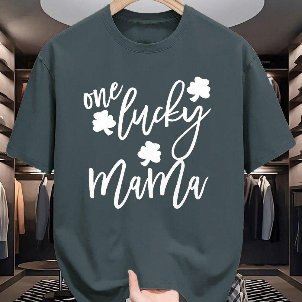 Gift for Mom Shirt, Funny Mom Unisex T-Shirt/Hoodie/Sweatshirt HLT00 - One Lucky Mama Mom St Patricks Day Mommy Momma T-Shirt