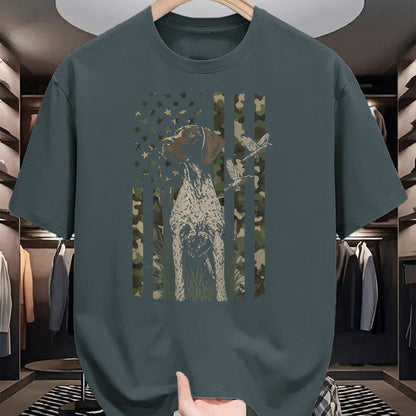 Funny Hunting Shirt, Gift For Hunting Lover Unisex T-Shirt/Hoodie/Sweatshirt HLT00 - Pheasant Hunting Dog Distressed (Design on Back) T-Shirt