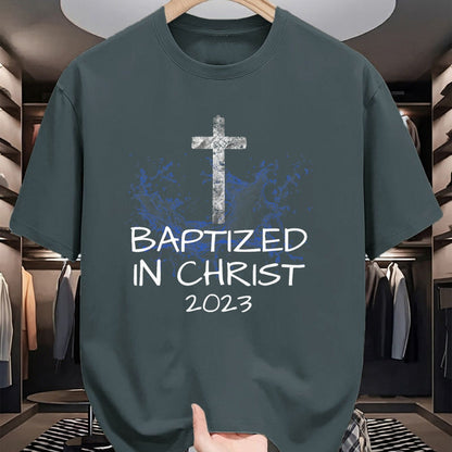 Christian Tee, Christian Faith Unisex T-Shirt/Hoodie/Sweatshirt HLT00 -  Baptized in Christ 2023 New Christian Baptism Convert Bible T-Shirt