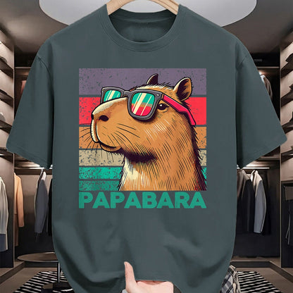 Cute Capybara Shirt, Funny Capybara Unisex T-Shirt/Hoodie/Sweatshirt HLT00 - Papabara Father_s Day Best Dad Capybara T-Shirt