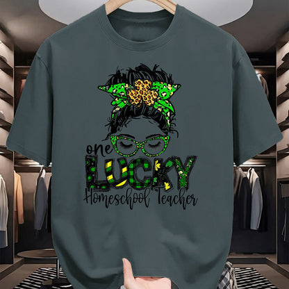 Patrick Day Shirts for Family, Funny Patrick Day shirts, st patrick's day Unisex T-Shirt/Hoodie/Sweatshirt HLT00 - One Lucky Homeschool Teacher St Patrick Day Teacher LOVE KID T-Shirt
