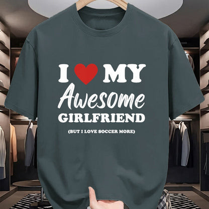 Best Wife Shirt, Wife and Husband Unisex T-Shirt/Hoodie/Sweatshirt HLT00 - Funny I Love My Awesome Girlfriend But I Love Soccer More T-Shirt