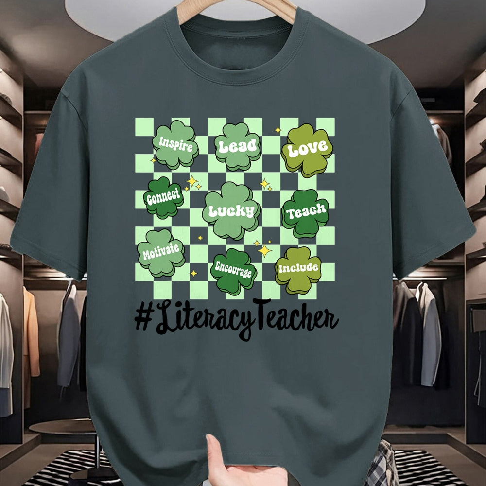 Patrick Day Shirts for Family, Funny Patrick Day shirts, st patrick's day Unisex T-Shirt/Hoodie/Sweatshirt HLT00 - Vintage One Lucky Literacy Teacher St Patrick Day School T-Shirt