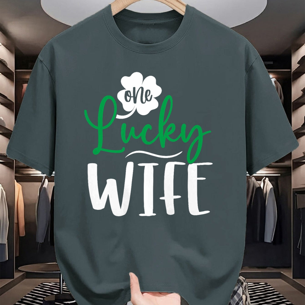 Best Wife Shirt, Wife and Husband Unisex T-Shirt/Hoodie/Sweatshirt HLT00 - Gift for wife T shirt, lucky wife   Happy Saint Patricks Day Irish Shamrock One Lucky Wife T-Shirt