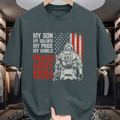 Gift for Mom Shirt, Funny Mom Unisex T-Shirt/Hoodie/Sweatshirt HLT00 - My Son My Soldier Hero Proud Army Mom US Military Mother T-Shirt